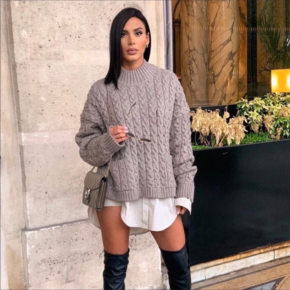 NWT Zara Cable Knit Sweater